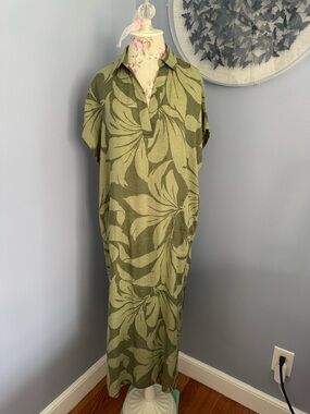 Rachel Zoe Olive Green Floral Print Maxi Dress